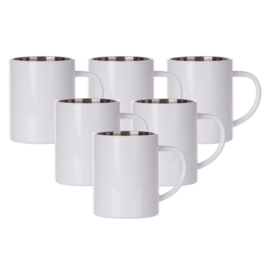 Craft Express 6 Pack 15oz Stainless Steel Sublimation Mugs